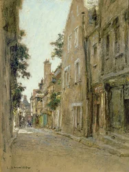 Rue Coursarlon, Bourges, ca 1890 (pastell på gulfärgat papper)
